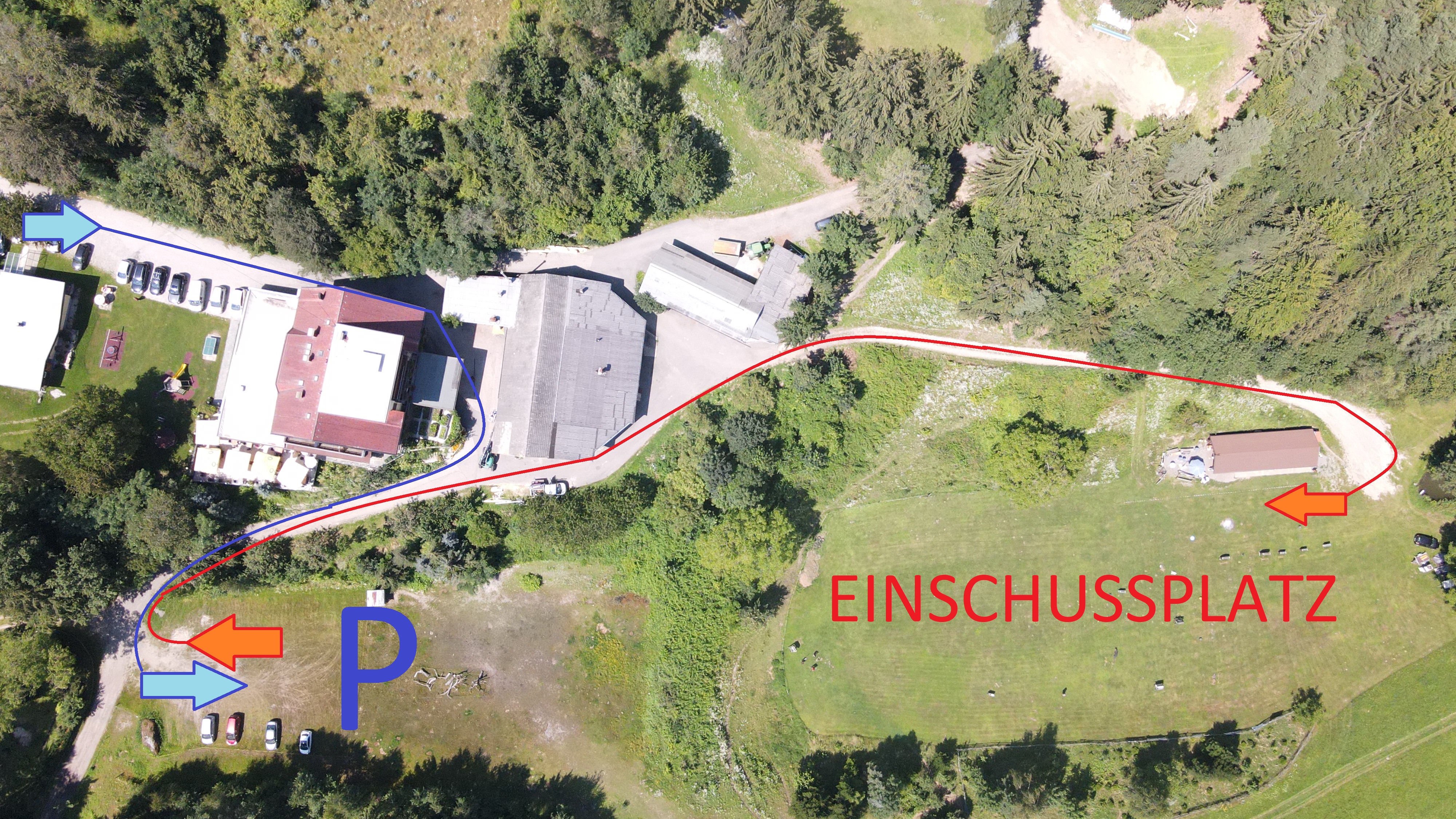 Plan des Parcours der Bogensportarena Velden